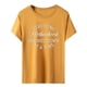 thumbnail image 4 of Gibobby Playera Corte clásico para Mujer Camiseta manga corta con cuello redondo y estampado letras divertidas para mujer(Naranja,M), 4 of 5
