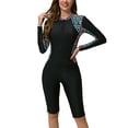 thumbnail image 2 of Clearance! Prolriy Rash Guard for Women Swimsuit Boyshort Long Sleeve Rashguard Contrast Line Snorkel Surf Suit Sport Bathing Suit Womens Swimsuits Black S, 2 of 8
