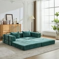 thumbnail image 4 of SOULART 78.74" Cloud Couch, Green Modern Sectional Sofa Bed with Chenille Fabric, No Assembly Required for Living Room Bedroom, 4 of 11