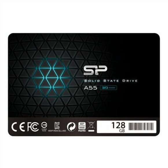 Silicon Power 128GB SSD 3D NAND A55 SLC Cache Performance Boost SATA III 2.5" 7mm (0.28") Internal Solid State Drive (SU128GBSS3A55S25AH)