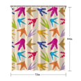 thumbnail image 5 of Colorful Dinosaur Footprints Pattern Shower Curtain 72"x84" ,Bathroom Decorative Shower Curtains Set with 12 Hooks,Modern Waterproof Washable Shower Curtain, 5 of 6