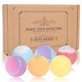 thumbnail image 1 of 6 uds bombas de sal de baño aceite esencial exfoliante limpiador de sal corporal burbujas Bola de sal de ducha, 1 of 8