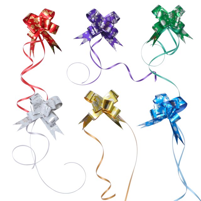 CIMAXIC christmas 60pcs Colorful Pull Bows Christmas Decorative Pull Bows Gift Box Pull Bows Bowknot Ribbon,17.13"X0.98"X0.04"