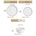 thumbnail image 2 of vancasso 36 Pieces Dinnerware Sets, Plates and Bowls Set for 8, Porcelain Dinner Set, White with Black Rim, 2 of 8