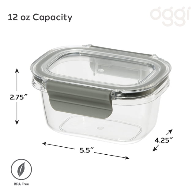 Oggi Contenant de Conservation des Aliments Pureté, 12 Oz (Ensemble de 2), Transparent