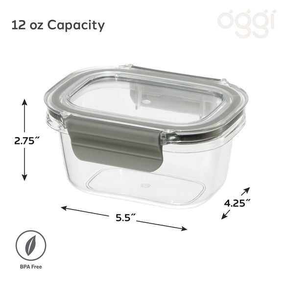 Oggi Contenant de Conservation des Aliments Pureté, 12 Oz (Ensemble de 2), Transparent