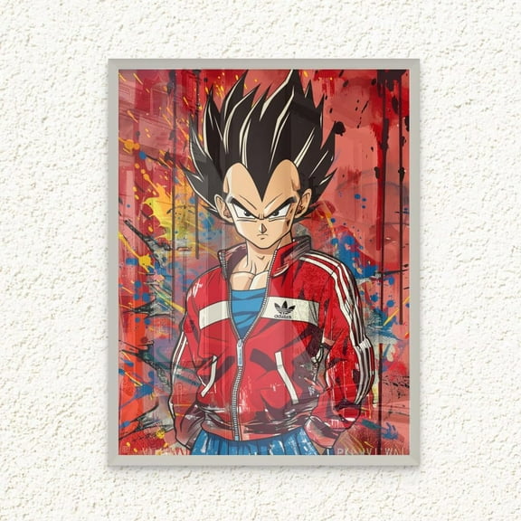 Anime Vegeta Canvas Wall Dragon Ball Z Character Portrait Print Wall for Bedroom Boys' Room Living Room Office Gaming Room Gifting 12x16 inch Unframed