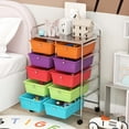 thumbnail image 2 of Costway 10-Drawer Storage Cart Utility Rolling Trolley Kitchen Organizer Multicolor, 2 of 10