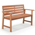 thumbnail image 4 of Gymax Solid Wood Bench Wood 2-Seat Chair w/ Slatted Seat & Inclined Backrest Patio, 4 of 4