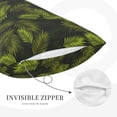 thumbnail image 2 of Plush Throw Pillow Covers, Tropical Palm Leaves Fern Leaf Pillow Cases with Invisible Zipper, Breathable Microfiber Pillow Cases Standard Size for Sleeping Bedroom Sofa Living Room 14x20, 2 of 5