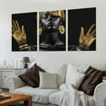 thumbnail image 2 of FLORID  Canvas Wall Art Painting African Woman Pictures Modern Gold Black Woman Holding Gold Jewelry Posters Prints Artwork Home Decor for Living Room Bedroom Office Framed Ready to Hang, 2 of 4