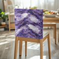 thumbnail image 3 of Xoenoiee Purple Marble Print Chair Back Covers for Dining Chairs Anti-Wrinkle Seat Protector Removable Chair Slipcover for Kitchen/Banquet/Party, 20 x 19 Inch, 1 Pack, 3 of 7
