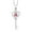 Pink Moissanite, April, variant on 925 Sterling Silver Key Pendant Round Pink Moissanite and 0.94cttw