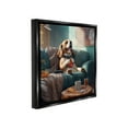 thumbnail image 4 of Stupell Industries Happy Dog on Couch Animals & Insects Painting Black Floater Framed Canvas Art Print Wall Art, 18 x 18, 4 of 10