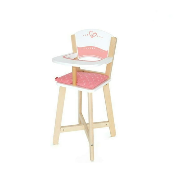 Hape Babydoll Highchair - Pink Hearts - Toddler Wooden Doll Play Furniture