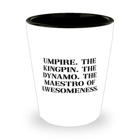 

Brilliant Umpire Gifts Umpire. The Kingpin. The Dynamo. The Maestro Sarcastic Birthday Shot Glass For Men Women From Friends