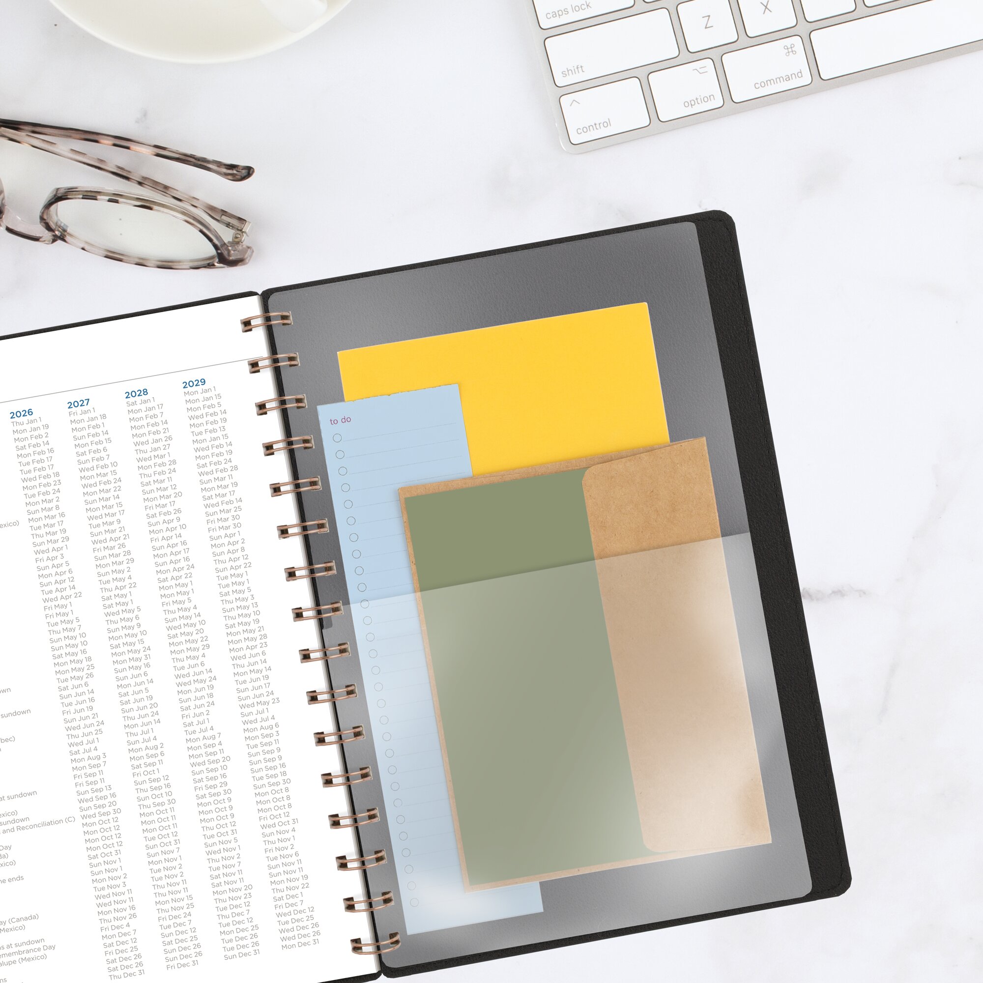 AT-A-GLANCE Signature Collection 2026 Weekly Monthly Planner Black Small 5 12 x