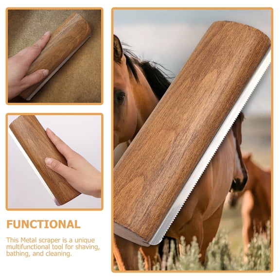 UPOUART Horse Hair Grooming Brush Deshedding Tool with Metal Blade 20cm