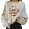 thumbnail image 1 of Pull Ample d'Halloween pour Femmes, Style Citrouille, Sweat à Manches Longues Col Rond pour Adultes, 1 of 6