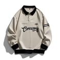 thumbnail image 4 of Sudadera de gran tamaño con solapa de colores contrastantes para hombre, ropa de calle de Hip Hop, uniforme de béisbol Harajuku, Sudadera con capucha, Primavera, 4 of 4