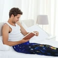 thumbnail image 6 of Picia Christmas Night Mens Soft Woven Cotton Elastic Waistband Sleep Pajama Pant Lounge Sleep Pant With Pockets And Drawstring-Large, 6 of 9