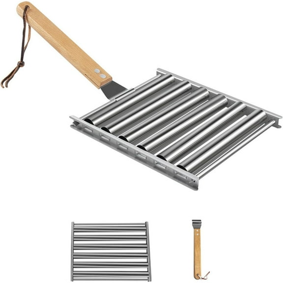 Stainless Steel Hot Dog Roller Grill, for Evenly Cooked Corn Grills for Outdoor Cooking and Barbecu