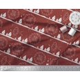 thumbnail image 2 of Soimoi Red Modal Satin Fabric Red Berries & Merry Christmas Text Print Fabric by the Yard 42 Inch Wide, 2 of 3