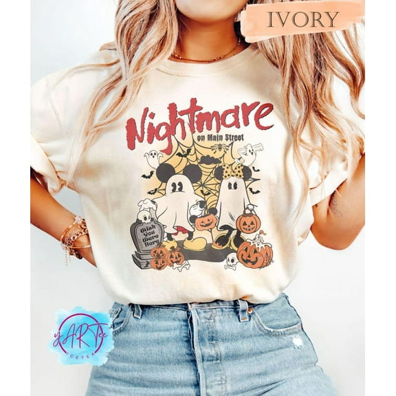 Vintage Ghost Halloween Shirt, Retro Nightmare On Main Street Tee, Spooky Season Cute Fall Shirt