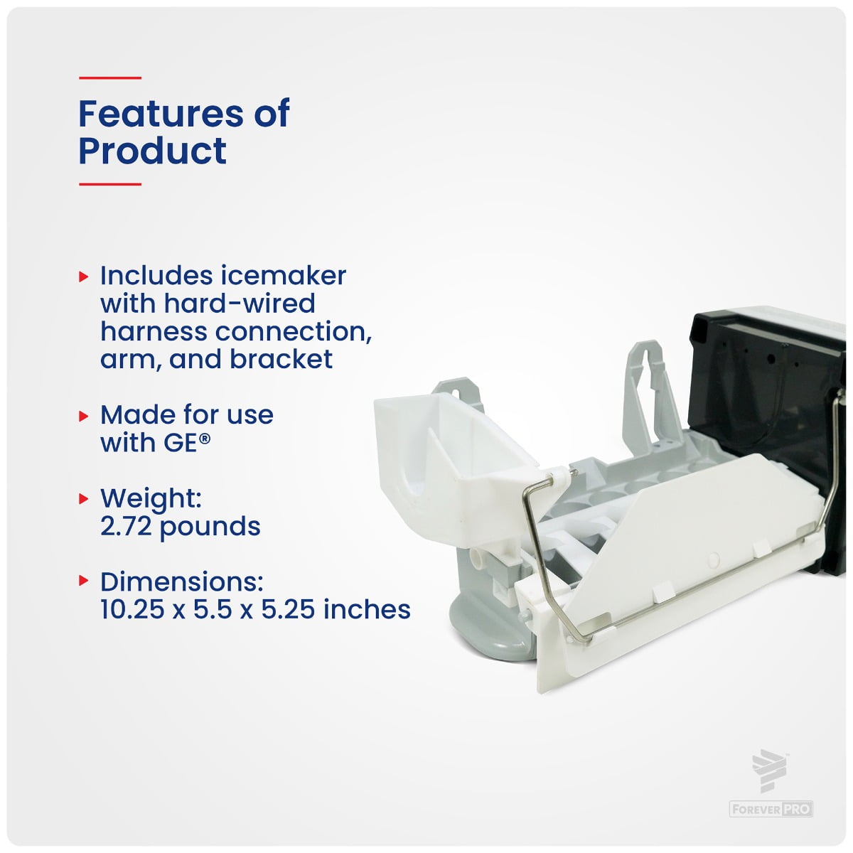 MaksPRO WR30X10093 Mech Icemaker Asm fits Refrigerator WR30X10061 WR30X10014 WR30X10012 1399596