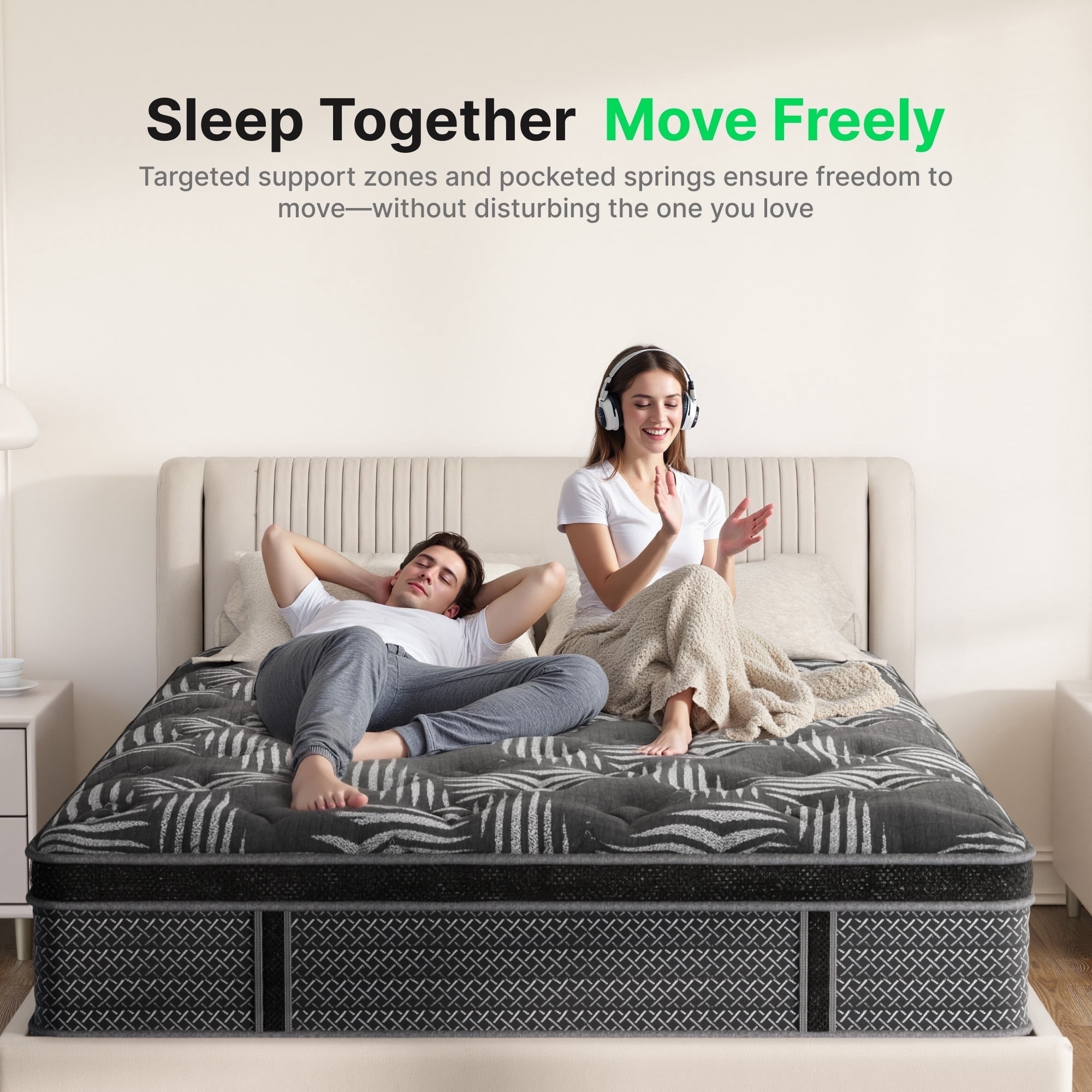 Behost 10-Inch Full Mattress, Hybrid Mattress Pressure Relief & Motion Isolation, Memory Foam Mattress in a Box