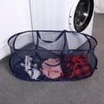 thumbnail image 3 of Zyhtgyee Laundry Hamper Laundry Basket Large Capacity Fine Mesh Foldable 3 Grid with Handle Dirty Clothing Storage Hamper, 3 of 7