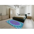thumbnail image 4 of Ahgly Company Indoor Round Patterned Blue Turquoise Green Area Rugs, 4' Round, 4 of 6