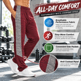 thumbnail image 3 of Daresay Mens 3 Pack Men's Sweatpants Open Bottom Active Athletic Pants Dry Fit Jogger Running Workout Gym Pants with Pockets (Up to 3XL), 3 of 13