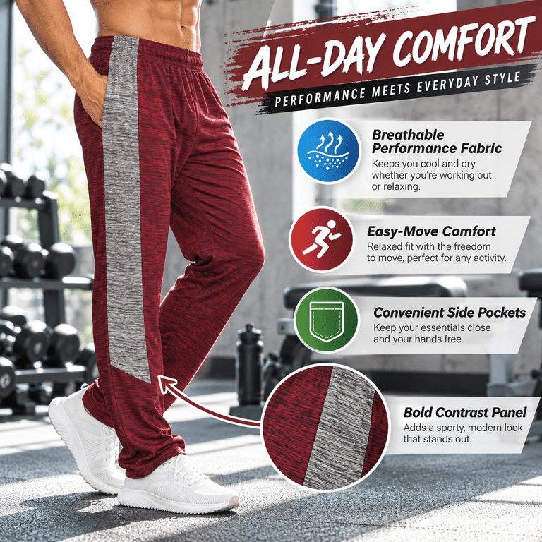 Daresay Men's Dri-Fit Athletic Pants, 3-Pack photo 3