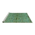 thumbnail image 2 of Ahgly Company Machine Washable Indoor Round Abstract Turquoise Blue Modern Area Rugs, 8' Round, 2 of 4