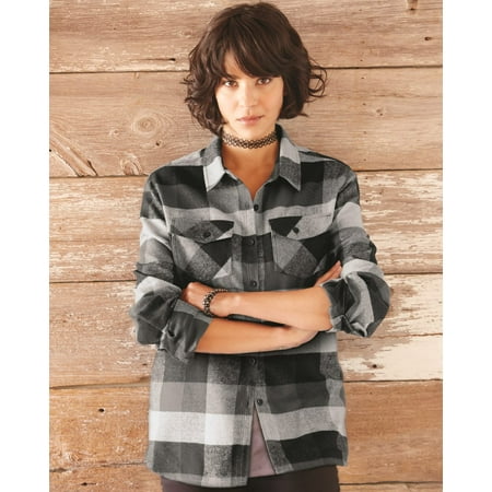 Burnside Women's Yarn-Dyed Long Sleeve Flannel Shirt