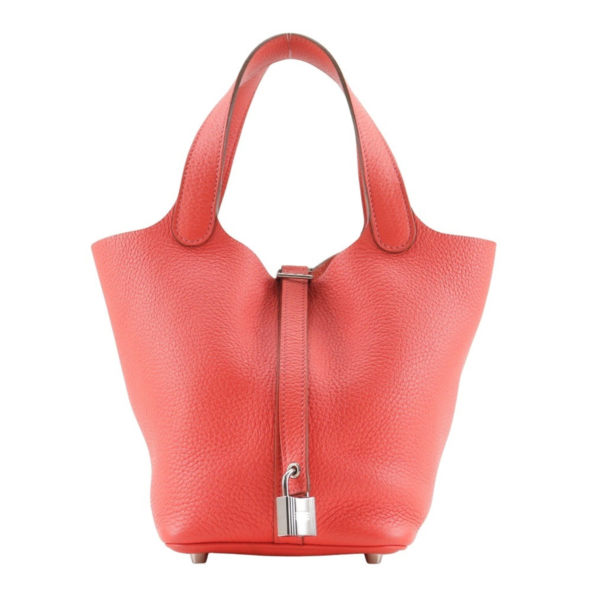 HERMES Picotin Lock 18 PM Handbag Taurillon Clemence Rouge Pivoine 2012 Pink / Hermes HERMES Picotin Lock 18 PM Handbag Taurillon Clemence  main image 2