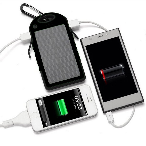 5000 mah DualUSB Waterproof Solar Power Bank Battery Charger for Cell