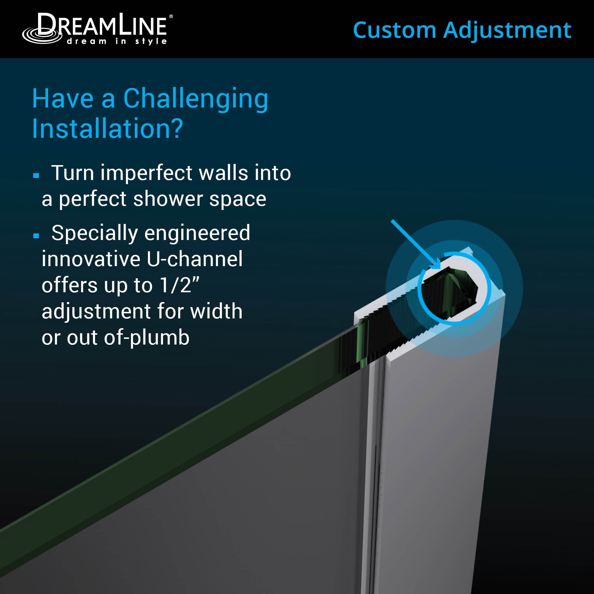 Unidoor Plus 44 1/2 - 45 in. W x 72 in. H Frameless Hinged Shower Door in Satin Black
