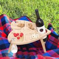 thumbnail image 4 of Mesa De Picnic De Vino Al Aire Libre Mesa De Picnic De Madera De Corazón Plegable Portátil Con Soporte De Vidrio Bandeja De Refrigerios Para Park Beach Camping Cena Al Aire Libre Kearding OD014135-00, 4 of 6