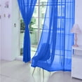 thumbnail image 4 of PALIFEUR Sheer Curtains 78.8 Inches Long 2 Panels Set, Transparent Window Curtains for Living Room Bedroom, Rod Pocket Voile Curtain & Drapes, Dark Blue, 31.5" x 78.8", 4 of 4