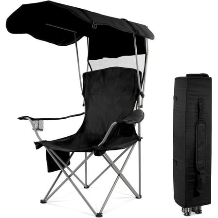 Canopy Camping Chair Lightweight Portable Folding Outdoor Chair with Cup Holder