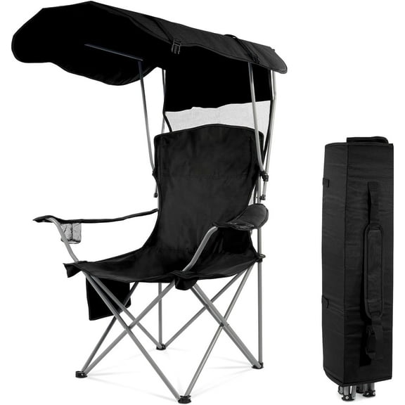 Canopy Camping Chair Lightweight Portable Folding Outdoor Chair with Cup Holder
