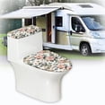 thumbnail image 6 of HELLHERO Vintage Peony Soft Non-Slip 2 Piece with Adjustable Toilet Lid Covers Set Stretch Fit, 6 of 8