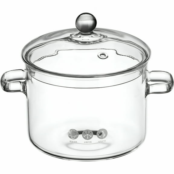 ACDANC Glass Simmer Pot With Lid: 1.9l/64oz Glass Soup Pot Cooking Pot Potpourri Simmer Pot Glass Simmer Pot Steam Pots For Cooking Glass Cookware For Pasta Noodle,Soup,Milk,Baby Food