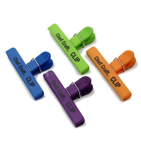 Chip Clip Set - Chef Craft Bag Clip Set (Set Of 4), Assorted Colors