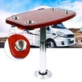 thumbnail image 2 of Wuzstar Aluminum Boat Table Varnished Removable Marine Table with 4 Cup Holders for Caravan RV Marine Boat Height Adjustable, 2 of 11