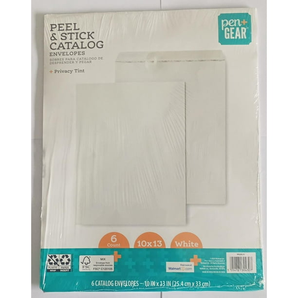 Pen+Gear Privacy Tint Peel & Stick Catalog Envelopes, White, 9" x 12", 6  Count - Walmart.com