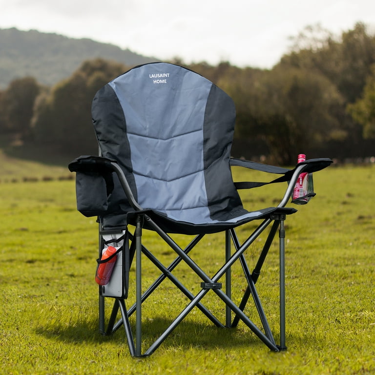 BTMWAY Camping Chairs for Adults, Lightweight Portable Oversized Camping  Chairs for Adults, Folding Padded Lawn Chair with Carrying Bag, Side  Pocket