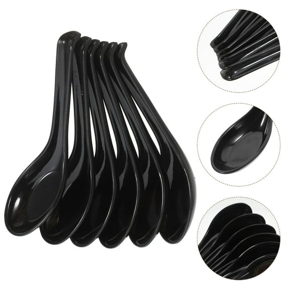 6pcs Soup Spoon Chinese Japanese Spoons for Ramen Pho Wonton Deep Oval Hook for Pho Ramen Noodles ( Frosted Surface Hook Style )